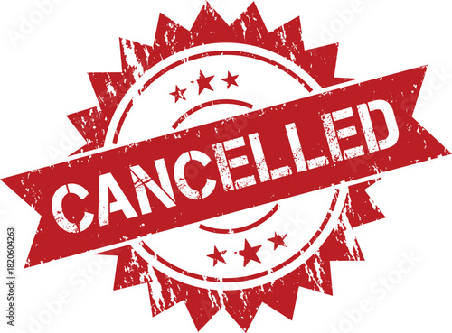 Red stamp with the word "CANCELLED" written on it.