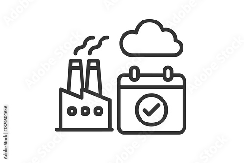 Industrial factory emissions schedule and environmental compliance deadline