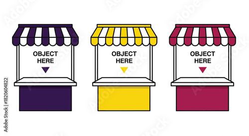 Market stall vector illustration vendor shop kiosk design graphic