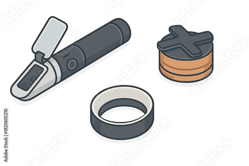 Portable digital refractometer measuring liquid concentration and density