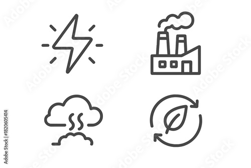 Industrial power generation, air pollution, and environmental sustainability concepts