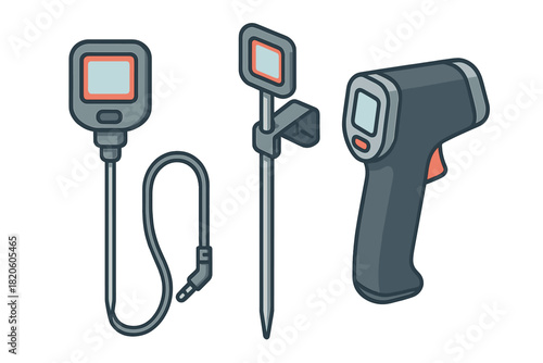 Digital probe, stick, and infrared thermometers for kitchen and professional temperature measurement