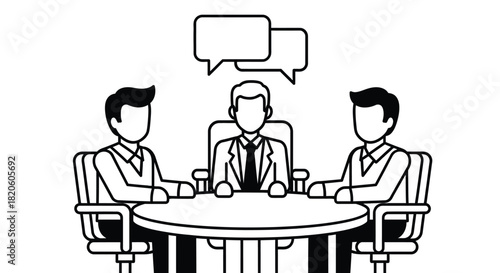 Business meeting illustration teamwork discussion collaboration