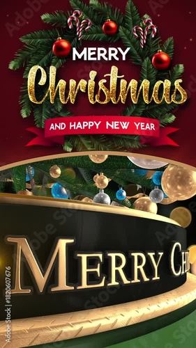 merry Christmas and happy new year wishes 2026 Vertical video for social media  tiktok, youtube, instagram and facebook stories