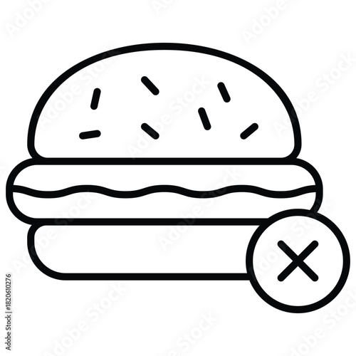 No Fast Food Vector Icon Stock Illustration