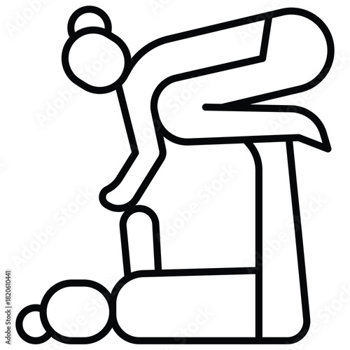 Yoga Stretch Vector Icon Stock Illustration