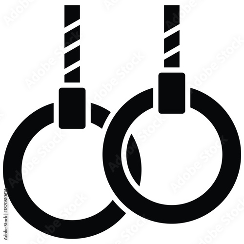 Gymnastic Rings Vector Icon Stock Illustration