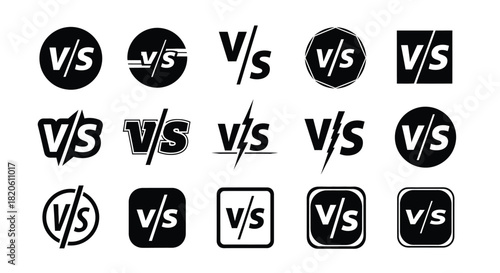 Diverse collection of 'versus' icons symbolizing competition and choice