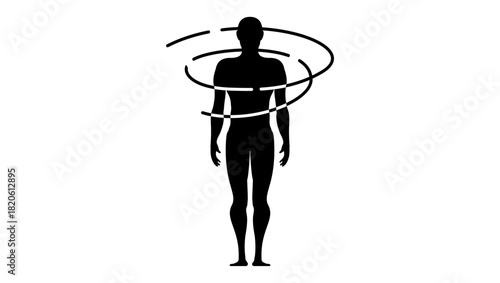 Diagnose Body Scan, black isolated silhouette