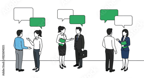 Business people communication and conversation vector illustration