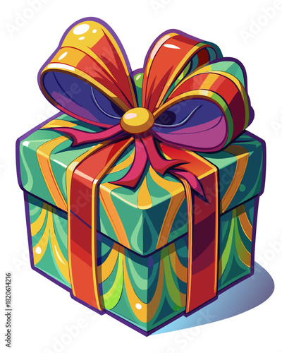 Gift, real print Style, white background	
