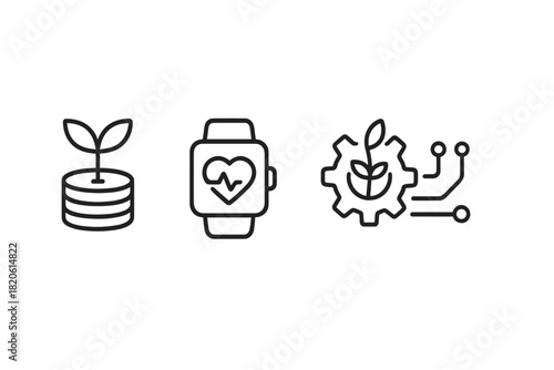 Financial growth, wearable health technology, and sustainable engineering innovation concepts
