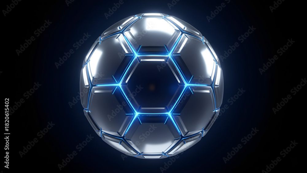 Naklejka premium The futuristic design of the football highlights innovation and cutting-edge technology.