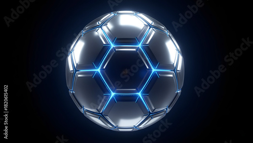 The futuristic design of the football highlights innovation and cutting-edge technology.