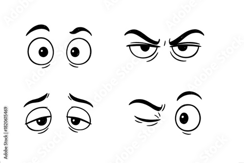 Collection of cartoon eyes showing various emotional expressions and moods