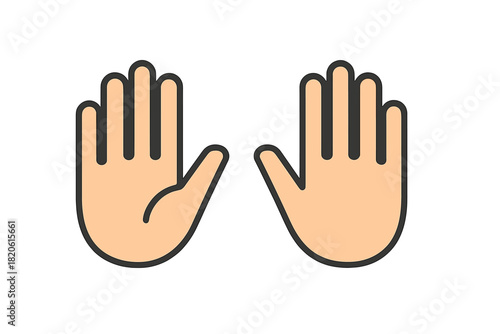 Two open human hands showing palms upward in a gesture of stopping or greeting