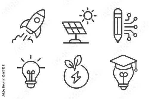 Business startup, sustainable energy, creative thinking, and academic achievement themes