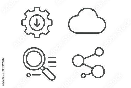Settings, cloud computing, search, and social sharing for web and mobile interfaces