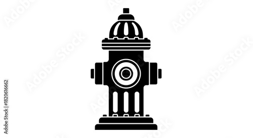 Fire hydrant vector black and white illustration safety icon art