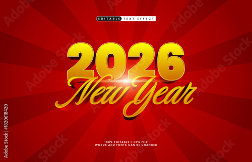 2026 new year editable text effect