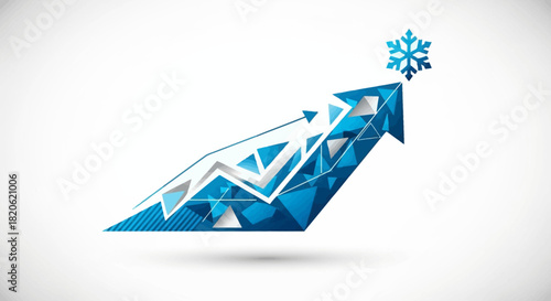 See your business reach new heights with this dynamic growth chart pointing towards winter success, perfect for seasonal campaigns