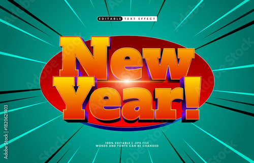 new year editable text effect