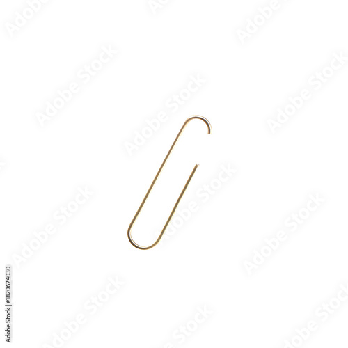 Shiny Gold Paperclip - Minimal Luxe Isolated
