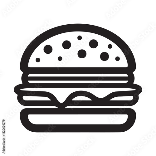 Delicious Hamburger Icon in Vector Style