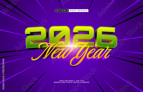 2026 new year editable text effect