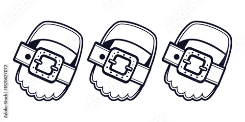 Three leprechaun hats are displayed in a row against a white background.