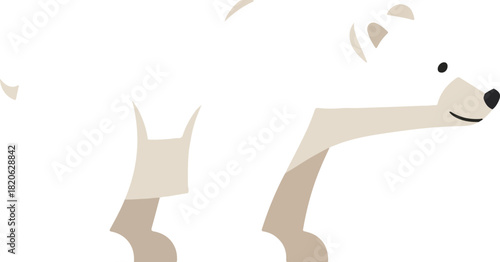 Polar Bear Illustration: A charming illustration captures the essence of a polar bear, showcasing its pristine, pure beauty in a minimalist art style.