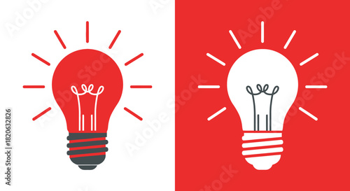 Bright idea lightbulbs symbolize innovation and creativity, glowing with inspiration.