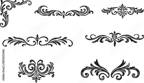 Ornamental Borders and Flourishes Vector Graphic Elements Collection