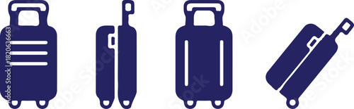 travel bule four bag icons set vector design logo art 