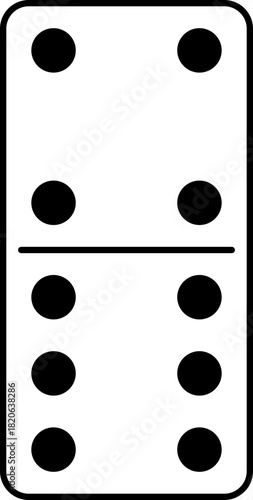 Domino, complete set of dominoes. Transparent, with outlines. Vector, graphic, design, Cutting, printing, subwoofer, laser engraving