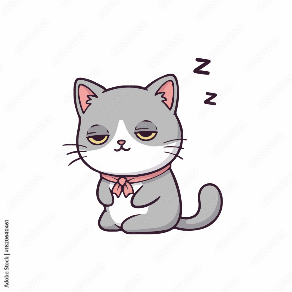 Obraz premium Sleepy Cat Dozing Off