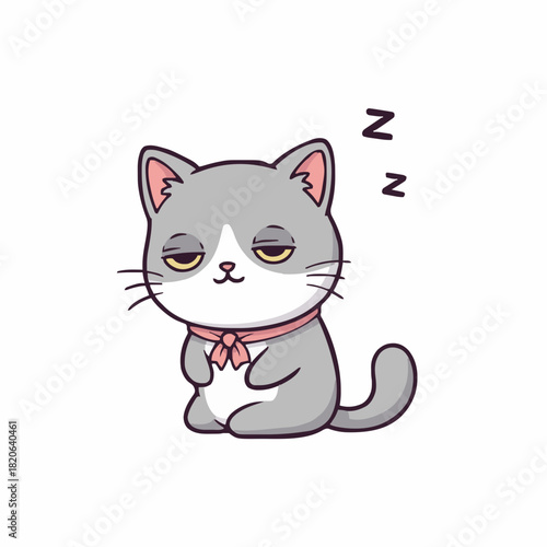 Sleepy Cat Dozing Off