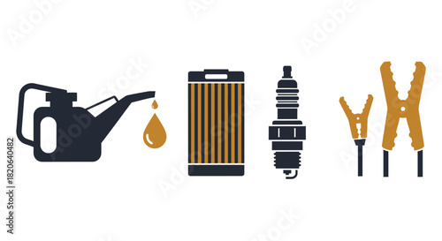 Essential automotive maintenance parts and tools for vehicle upkeep