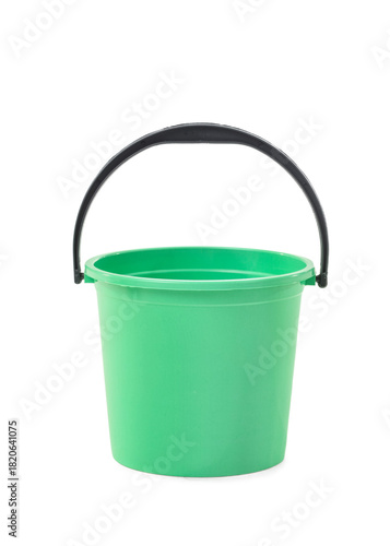 Green plastic bucket with b...