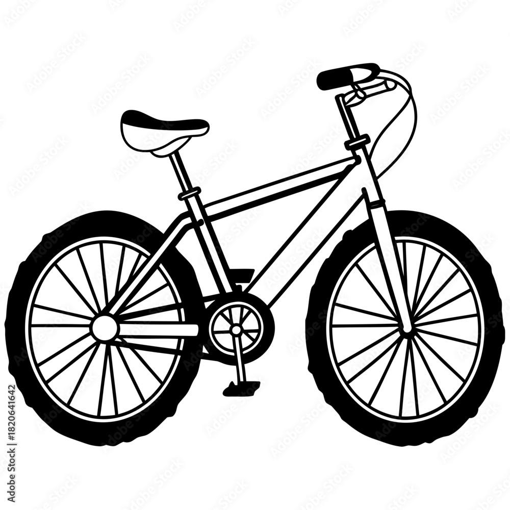 Fototapeta premium Detailed Line Art of a Classic BMX Bicycle.