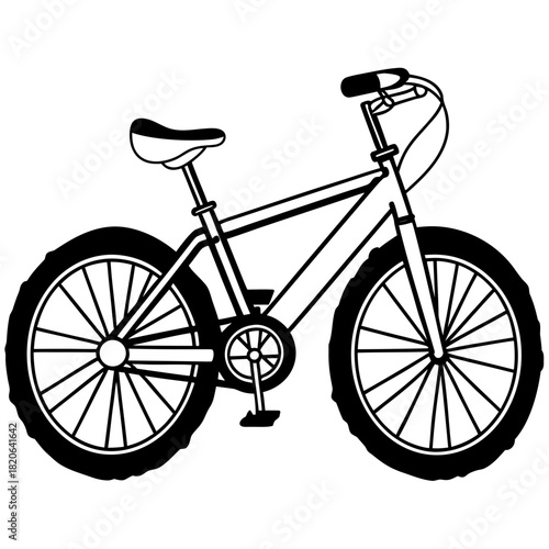 Detailed Line Art of a Classic BMX Bicycle.