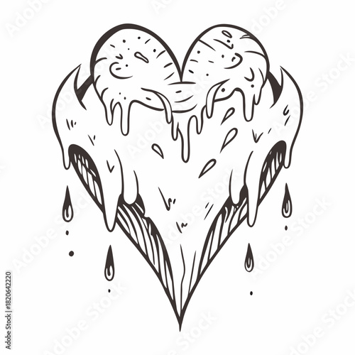 Melting Pizza Heart A Symbol of Unconventional Love.