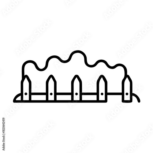 Stylized Fence Line with Wavy Top and Picket Design.