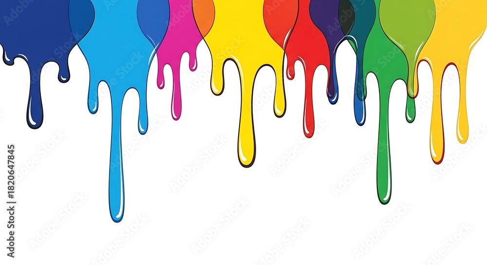 Naklejka premium Colorful Paint Dripping Illustration for Creative Designs and Backgrounds.