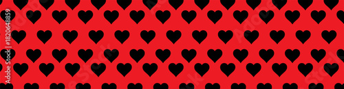 heart pattern on red black, on white background,