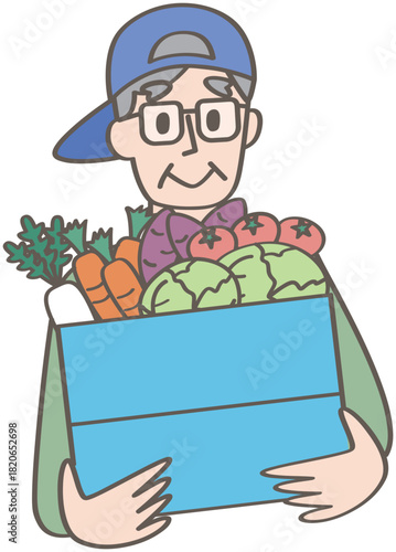 農作物と農家の人