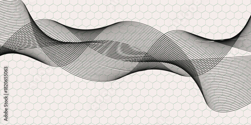 echnology abstract lines on white background. Undulate Grey Wave Swirl, frequency sound wave, twisted curve lines with blend effect arts lines waves lines modern