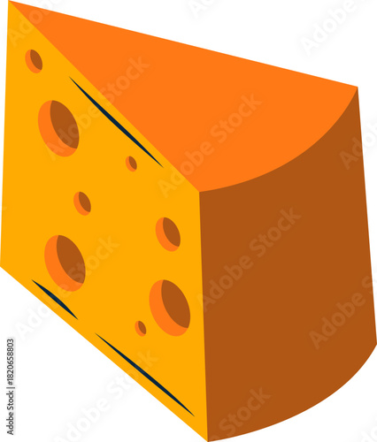 Flat Cheese Illustration