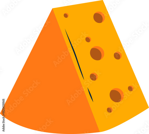 Flat Cheese Illustration
