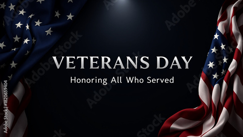 Patriotic Veterans Day Tribute Background Set – American Flag, Soldiers & Memorial Designs.